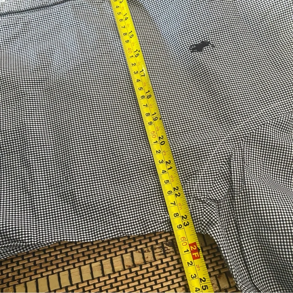 Ralph Lauren Men’s XL Slim Fit Dress Shirt Black White Check‎ Long Sleeve Cotton